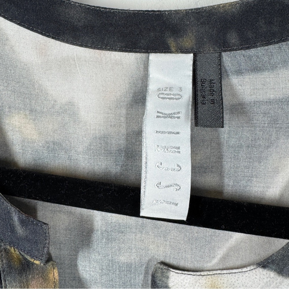 Ischiko Oska Lagenlook Abstract Print Tunic Dress Size 3 Asymmetrical Hem Baggy - Picture 7 of 11